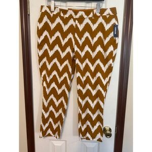 Old Navy Ultimate‎ Capri Pants Stretch Chevron Print Casual Size 14